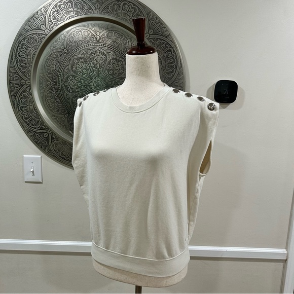 Clare V. le vest in cream with studs - Size XS - Picture 3 of 11